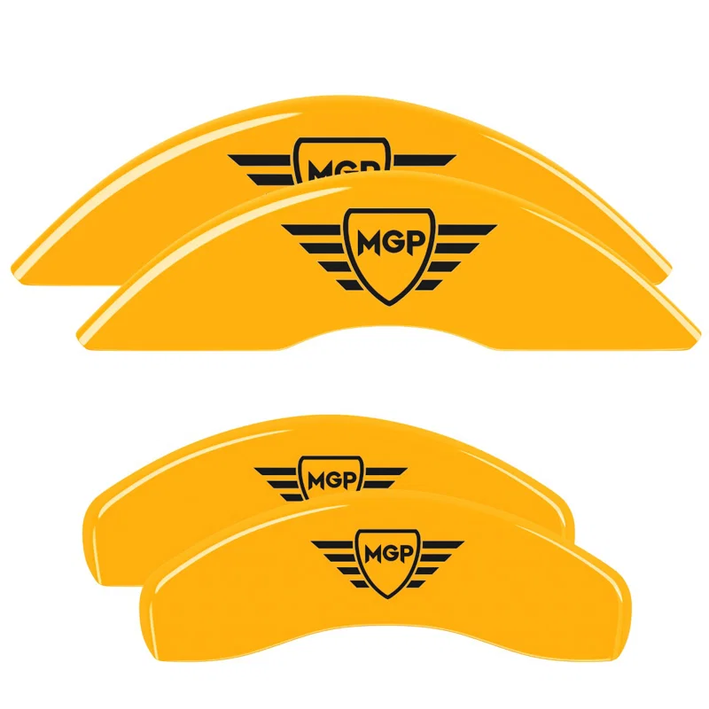 10255SMGPYL – MGP CALIPER Caliper Cover, OE Replacement MGP Logo Powder Coated Yellow Aluminum Set Of 4